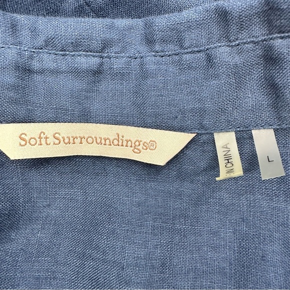 Soft Surroundings 100% Linen Button Down Tunic Lagenlook Minimalist Size Large - Picture 8 of 10